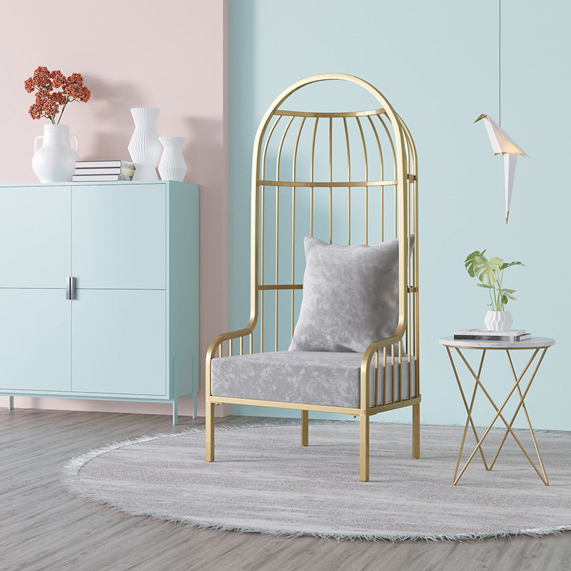 Glam Fabric Arms Included with Pillow Basic Four Leg Accent Armchair