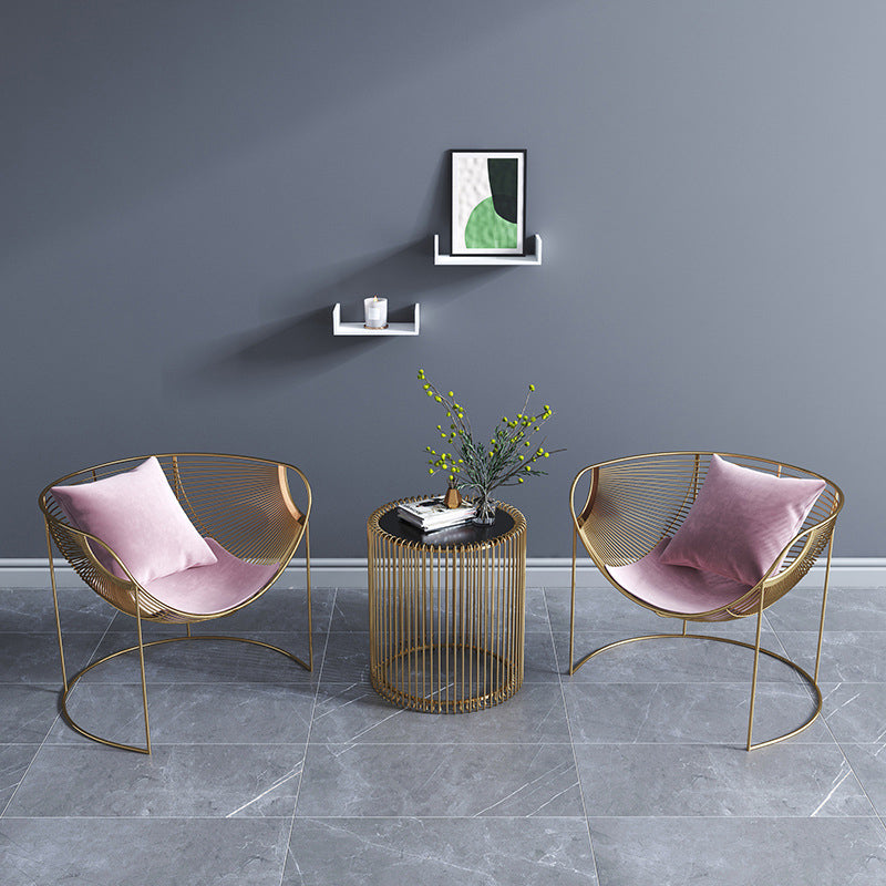 Glam Arms Included Round Arms Fixed Back Living Room Accent Armchair