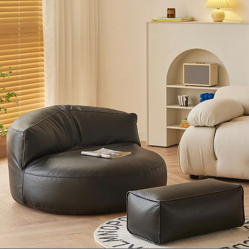 Contemporary Bonded Leather Armless Reclining Tight Back Lounge Chair
