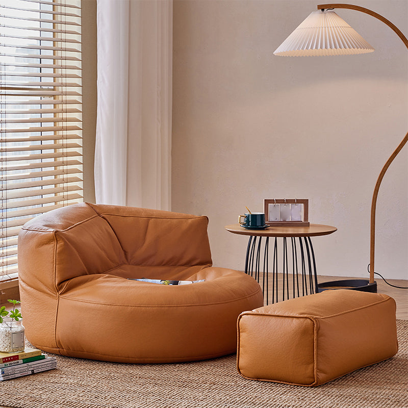 Contemporary Bonded Leather Armless Reclining Tight Back Lounge Chair