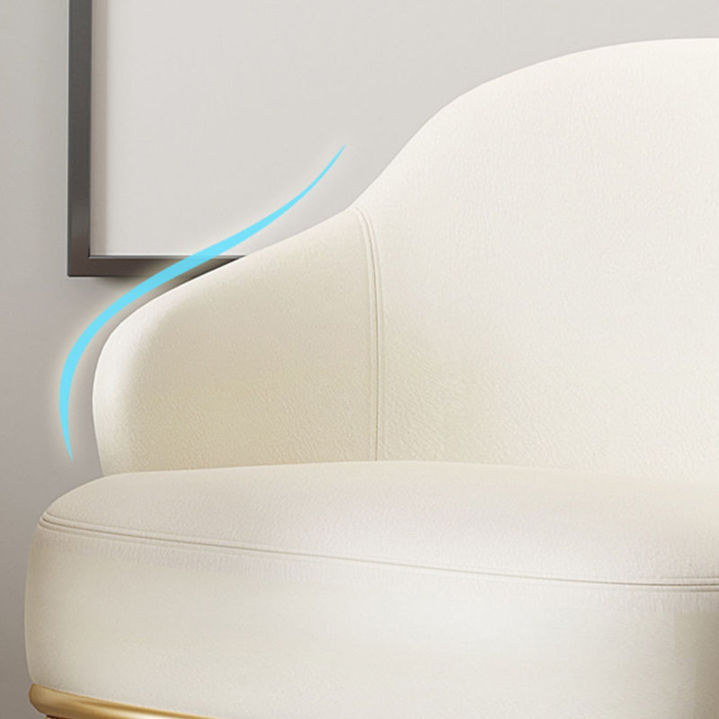 Contemporary Bonded Leather Arms Included Basic Four Leg Armchair