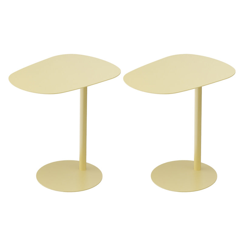 Pedestal Metal End Table Mid-Century Minimalist Side End Table