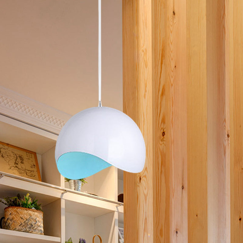 Wellenformen Dome Deckenleuchte moderne Metall 1 Glühbirne Innere Rosa/Gelbhöhe Einstellbare Hängsrichtung, 8 "/12" W.