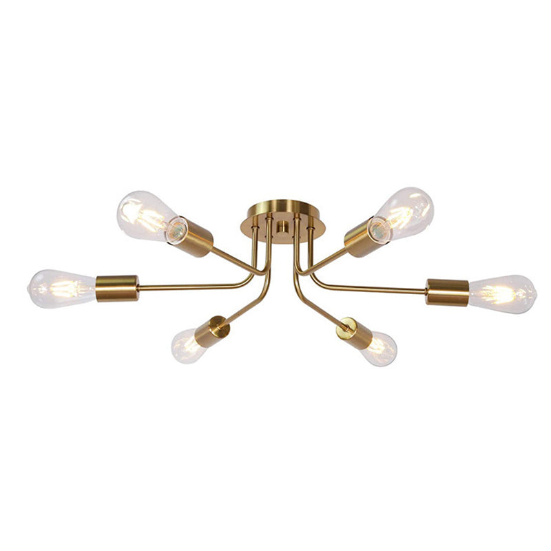 Metal Sputnik Shape Flush Mount Light Modern Multi Lights Flush Mounted Light Fixture