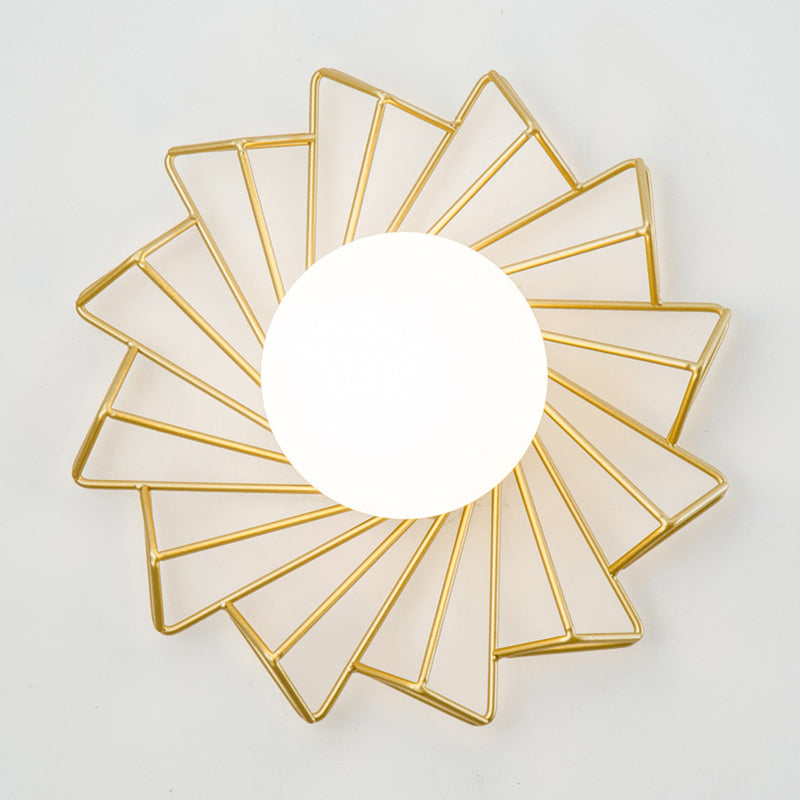 Modernism Single Black/Golden Flush Mount Lighting Metal Ceiling Light for Foyer