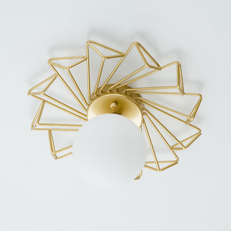 Modernism Single Black/Golden Flush Mount Lighting Metal Ceiling Light for Foyer