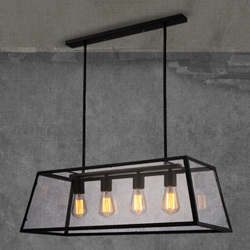 Industrial Trapezoid Island Lighting Metal Multiple-Light Island Pendant