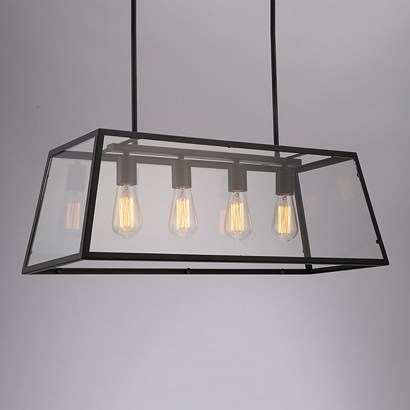Industrial Trapezoid Island Lighting Metal Multiple-Light Island Pendant