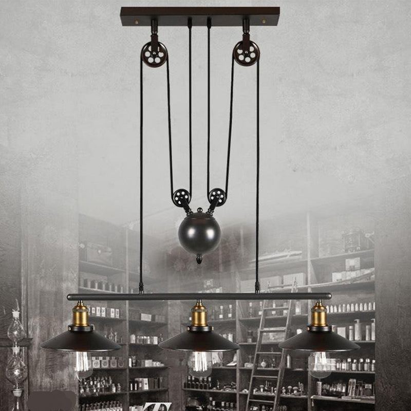 Industrial Island Pendant Lights Metal Multiple-Light Island Light Fixtures