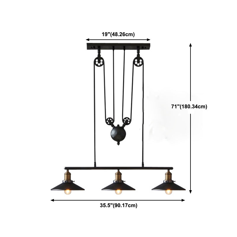 Industrial Island Pendant Lights Metal Multiple-Light Island Light Fixtures
