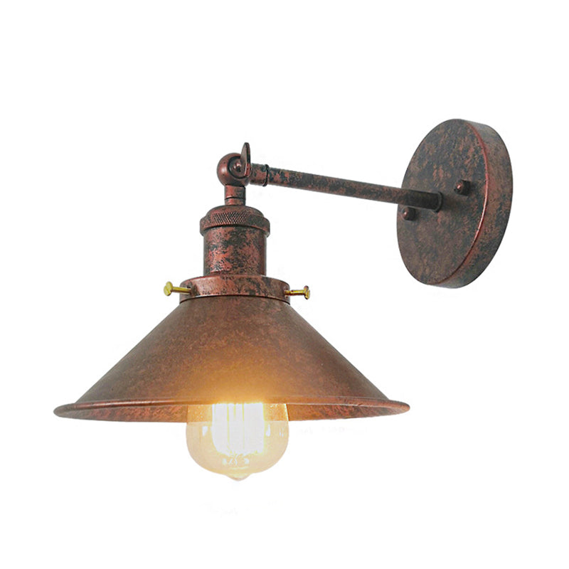 Metal Cone Wall Lighting Fixtures Industrial Style 1 Light Wall Lamps