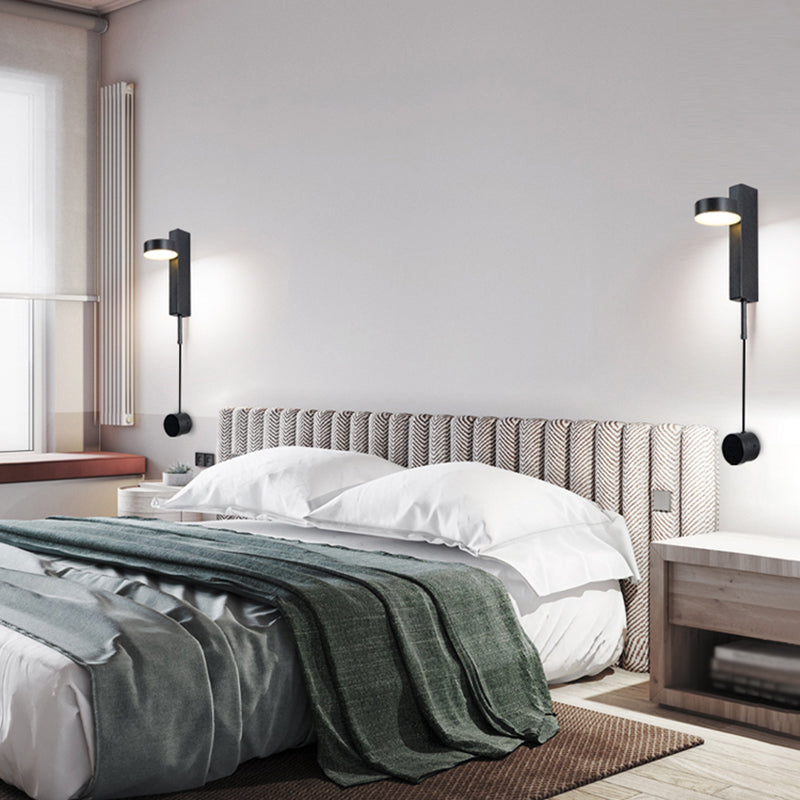 Round Shade Metal Wall Sconce Modern Style 1- Light Wall Mount Lighting