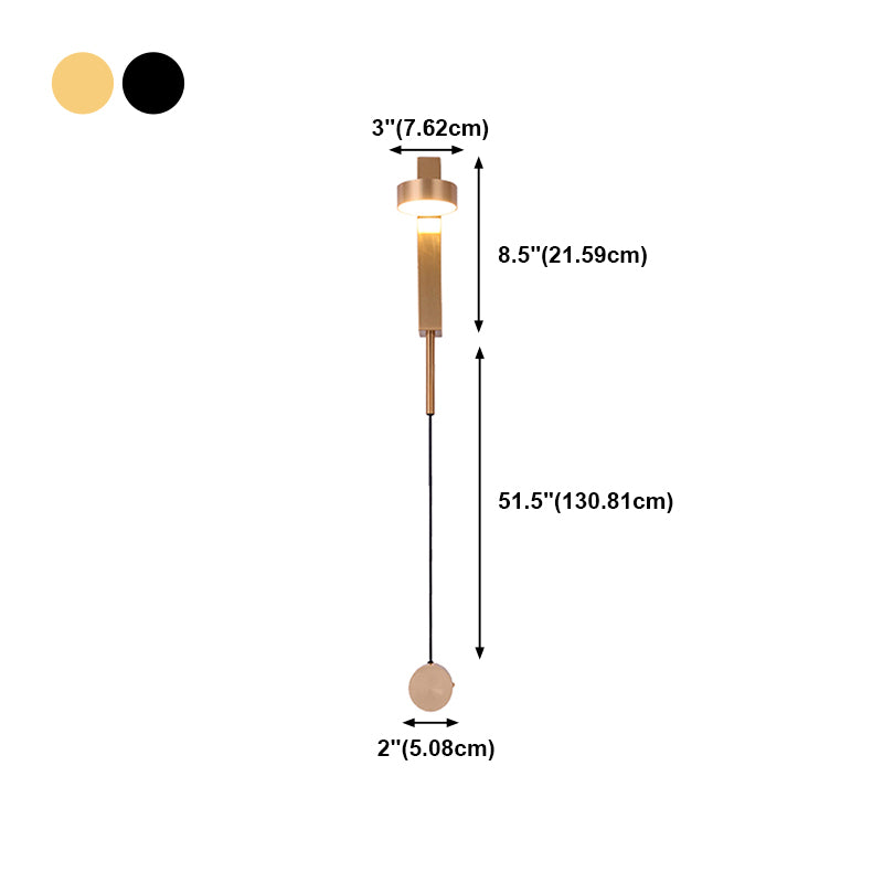 Round Shade Metal Wall Sconce Modern Style 1- Light Wall Mount Lighting