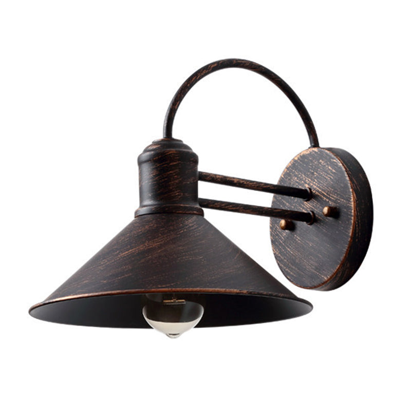 Metal Cone Wall Sconce Lighting Industrial Style 1 Light Wall Lamps