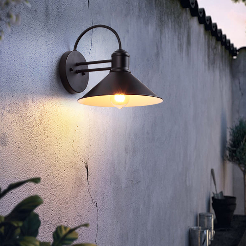 Metal Cone Wall Sconce Lighting Industrial Style 1 Light Wall Lamps