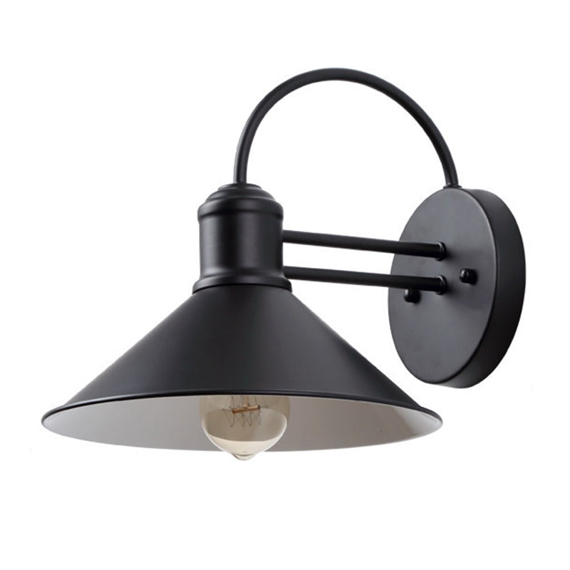 Metal Cone Wall Sconce Lighting Industrial Style 1 Light Wall Lamps