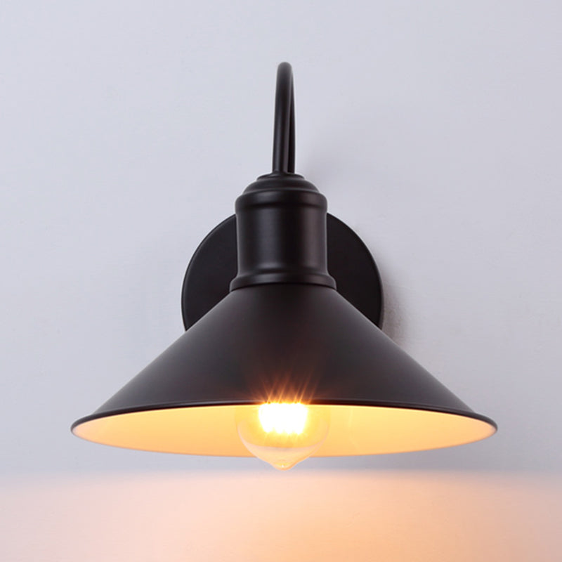 Metal Cone Wall Sconce Lighting Industrial Style 1 Light Wall Lamps