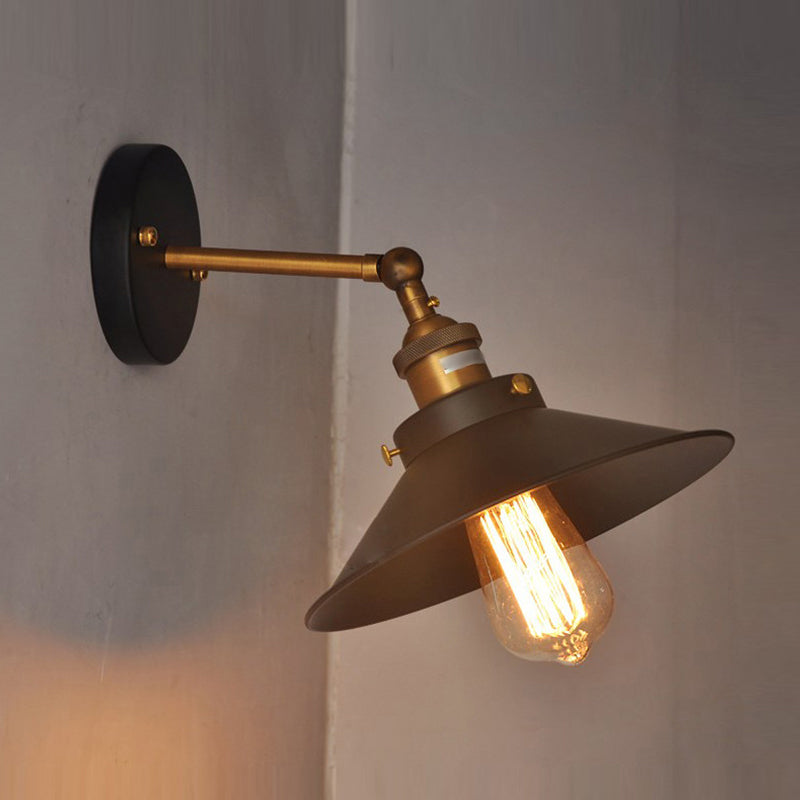 Metal Flared Wall Sconce Lighting Industrial Style 1 Light Wall Lamps