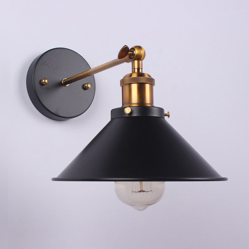 Metal Flared Wall Sconce Lighting Industrial Style 1 Light Wall Lamps