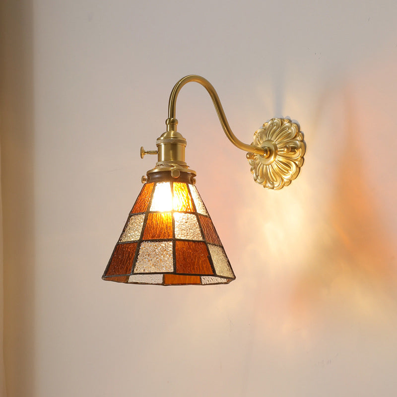 Glass Flared Wall Sconce Lighting Industrial Style 1 Light Wall Mounted Light