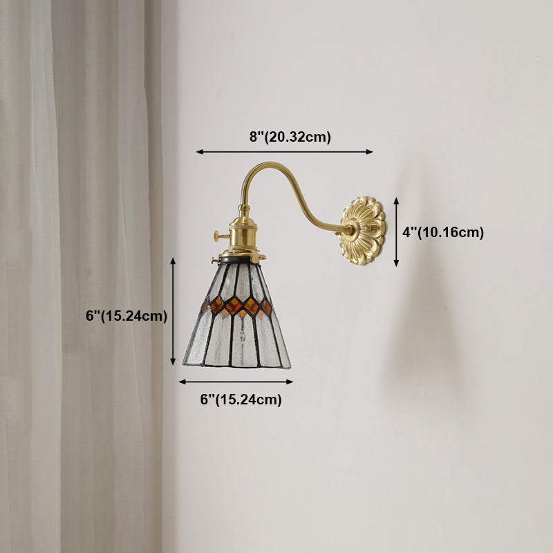 Glass Flared Wall Sconce Lighting Industrial Style 1 Light Wall Mounted Light