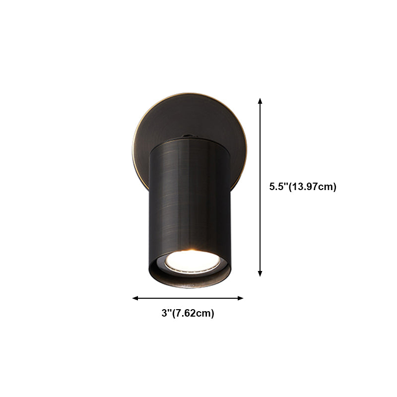 Half Cylinder Shade Metal Wall Sconce Modern Style 1 Light Wall Mount Lighting in Black