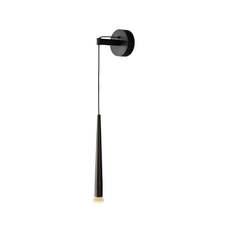 Geometric Shade Crystal Wall Sconce Modern Style 1 Light Wall Mount Lighting in Black