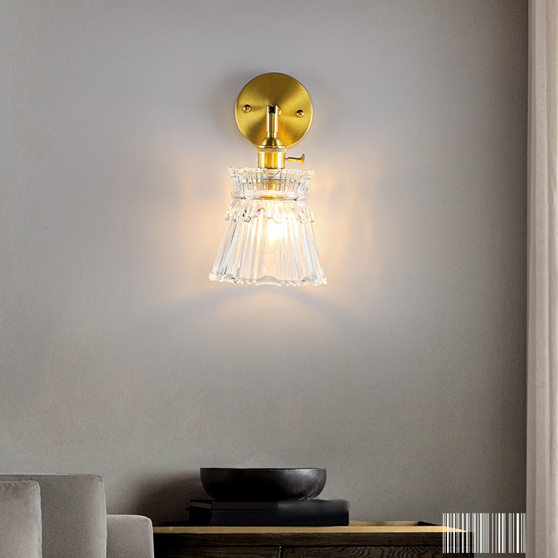 Flared Wall Sconce Lighting Industrial Style Glass 1 Light Wall Mounted Light