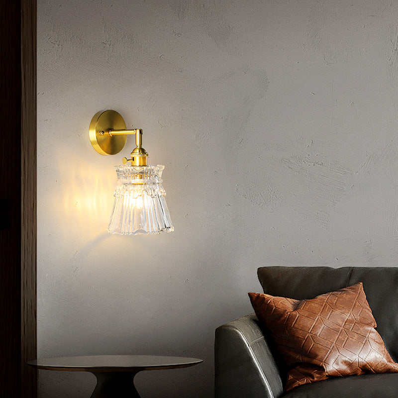 Flared Wall Sconce Lighting Industrial Style Glass 1 Light Wall Mounted Light