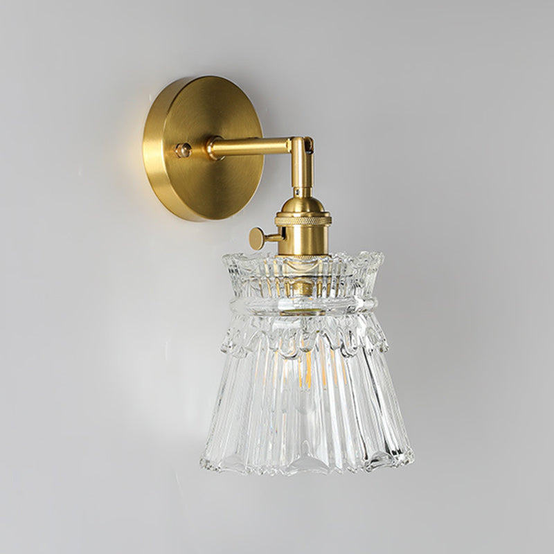 Flared Wall Sconce Lighting Industrial Style Glass 1 Light Wall Mounted Light