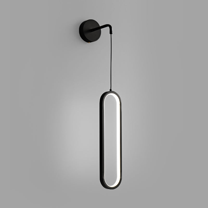 Oval Shade Metal Wall Sconce Modern 1 Light Wall Mount Lighting