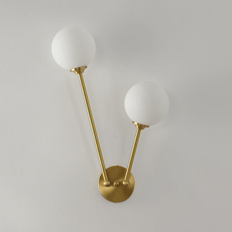 Glass Ball Shade Vanity Lighting Minimalist Wall Light Sconce for Bathroom