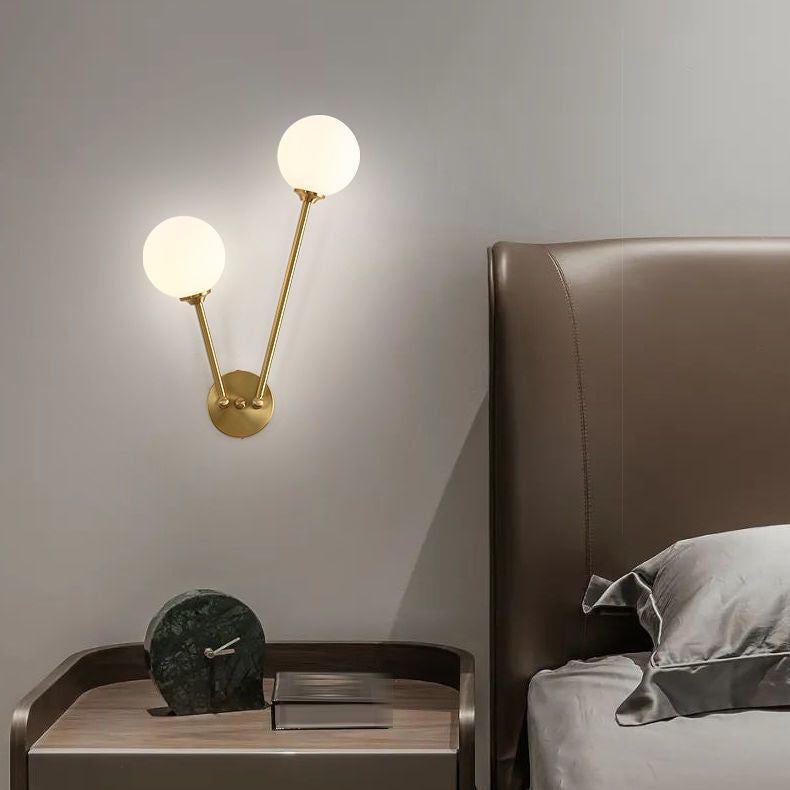 Glass Ball Shade Vanity Lighting Minimalist Wall Light Sconce for Bathroom
