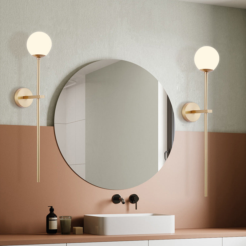 Creative Vanity Lighting Simple Glass Wall Light Sconce for Washroom