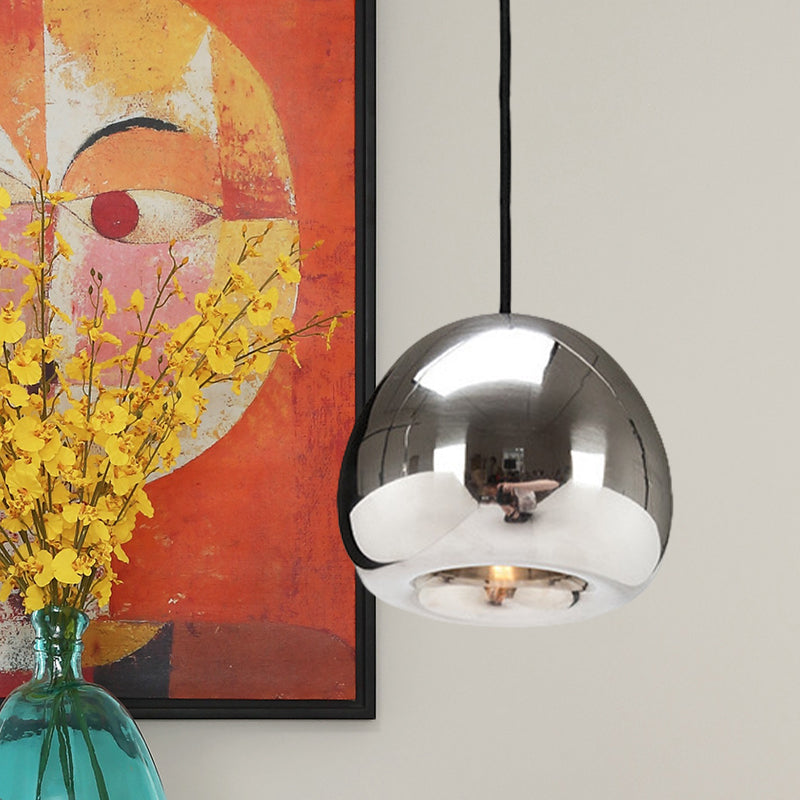 Apple Shaped Pendant Light Nordic Glass 1 Light Sliver/Gold/Rose Gold Hanging Light