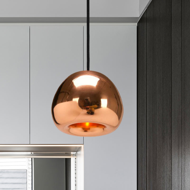 Apple Shaped Pendant Light Nordic Glass 1 Light Sliver/Gold/Rose Gold Hanging Light