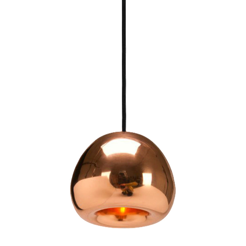 Apple Shaped Pendant Light Nordic Glass 1 Light Sliver/Gold/Rose Gold Hanging Light