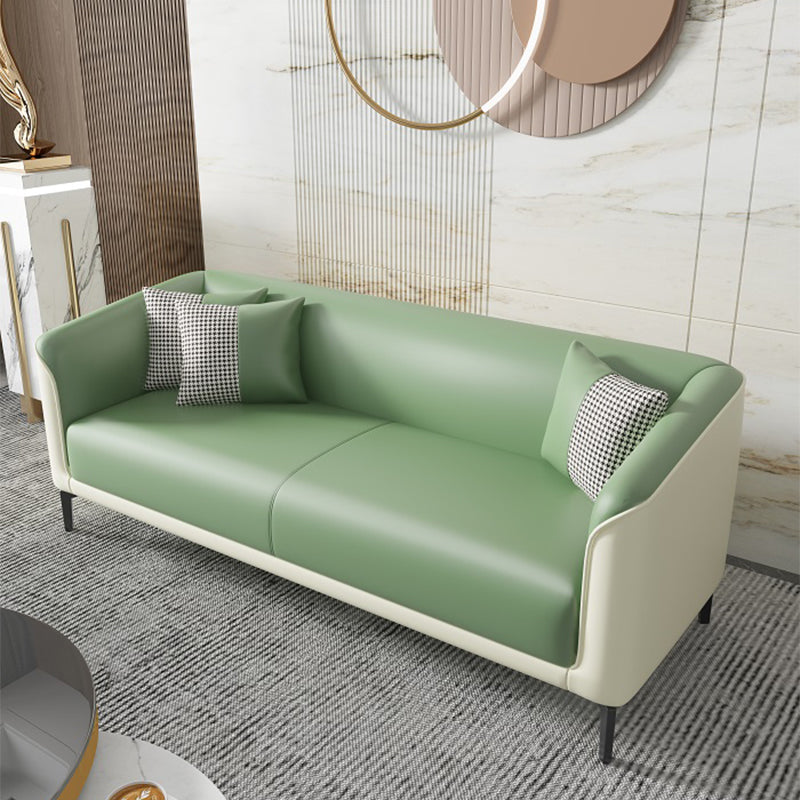 Modern Faux Leather Standard Sofa Tuxedo Arm for Living Room