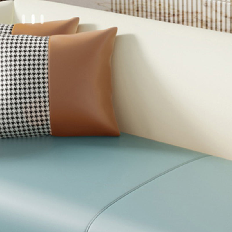 Modern Faux Leather Standard Sofa Tuxedo Arm for Living Room