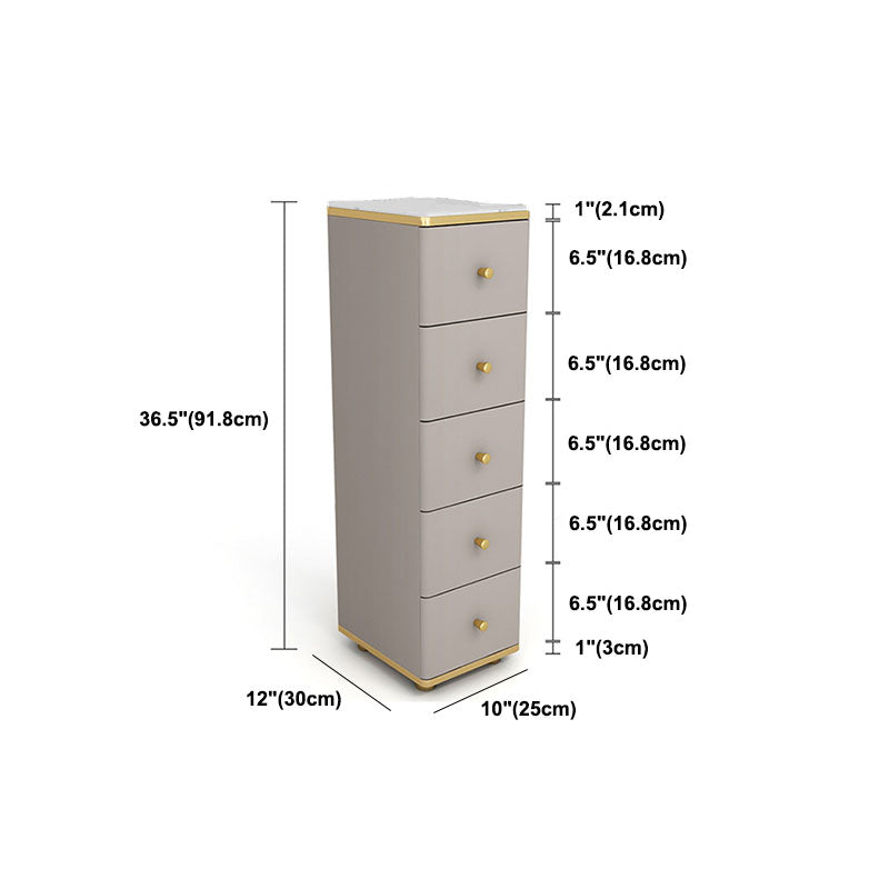 11.7-inch Width Glam Dresser Stone Storage Chest with 5 Drawers