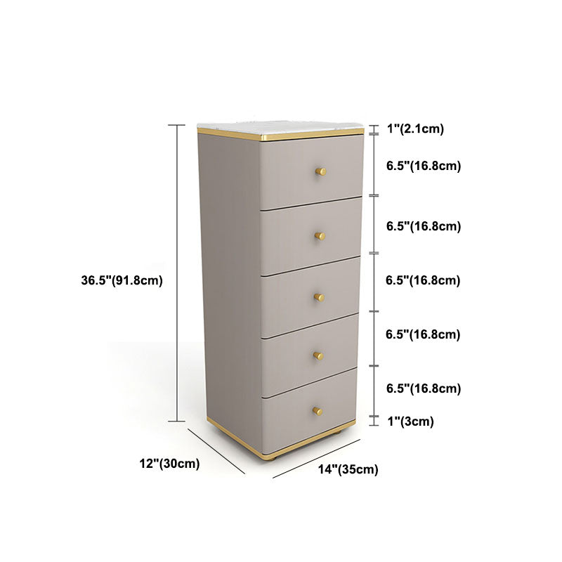 11.7-inch Width Glam Dresser Stone Storage Chest with 5 Drawers