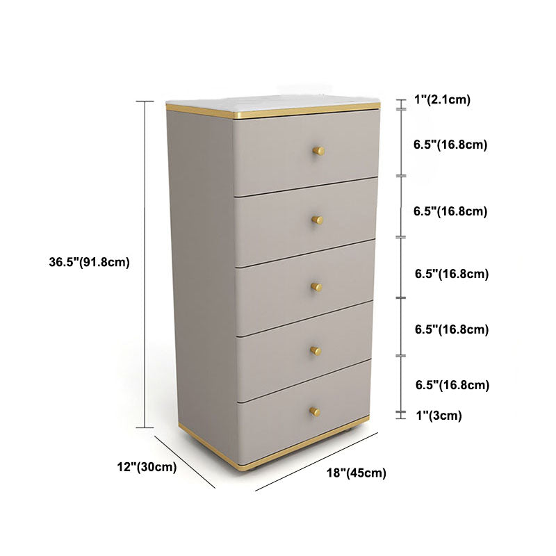 11.7-inch Width Glam Dresser Stone Storage Chest with 5 Drawers
