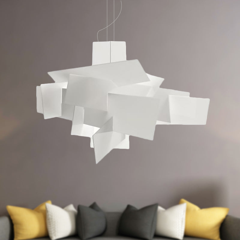 Acrylic Irregular Hanging Lamp Minimalist Single Light White Ceiling Pendant Fixture
