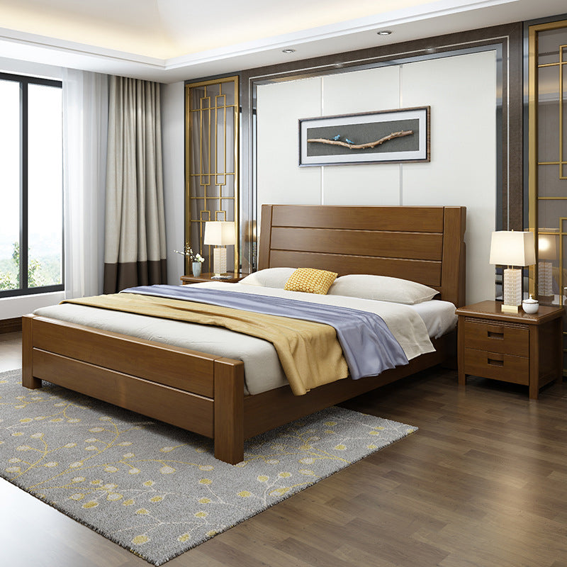 Traditional Pine Wood with HeadboardRectangular Panel Panel Bed