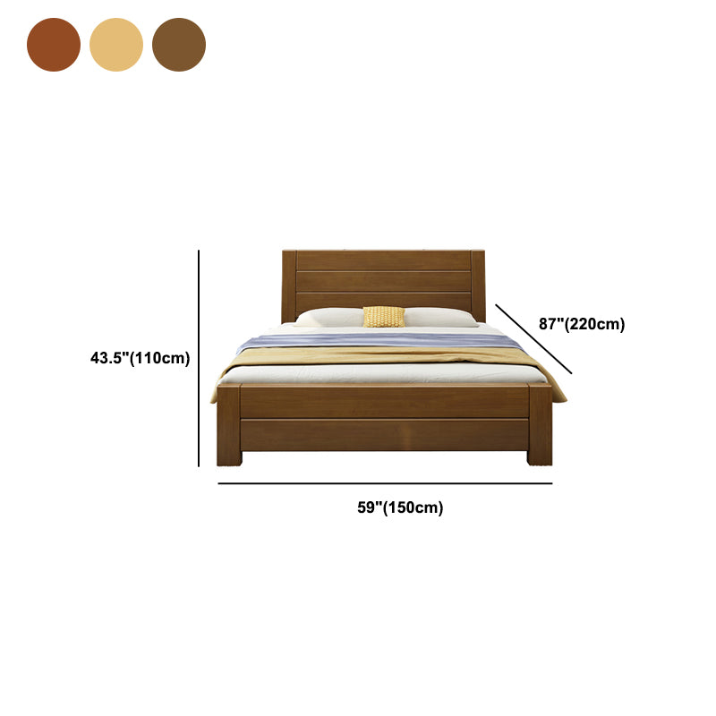 Traditional Pine Wood with HeadboardRectangular Panel Panel Bed