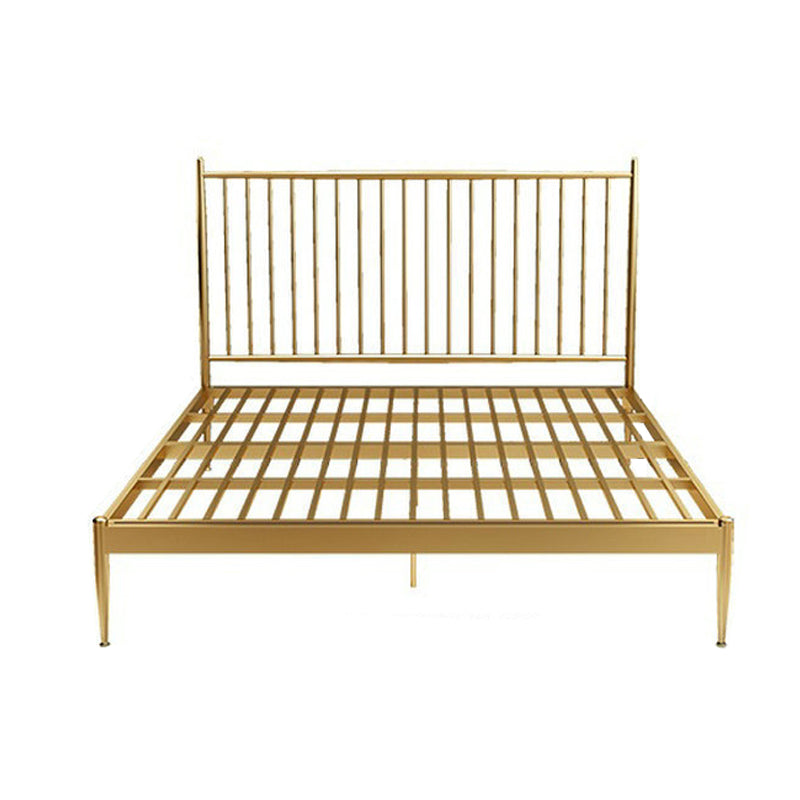 84.65 inch Wide Contemporary Slat Bed Metal Bed with Headboard