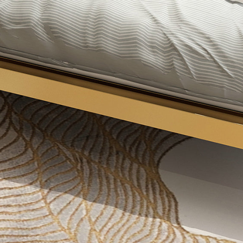 84.65 inch Wide Contemporary Slat Bed Metal Bed with Headboard