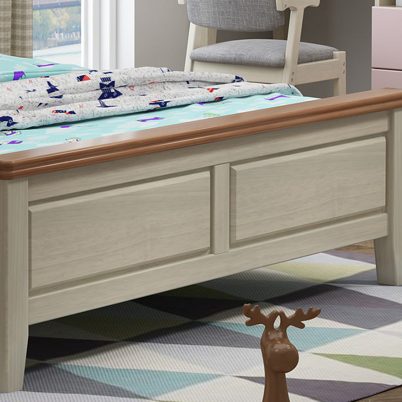 84.65-inch Wide Traditional Bed Frame Pine Wood Bed with Headboard