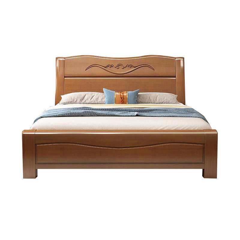 Traditional Solid Wood Mattress Included Rectangular Panel Standard Bed