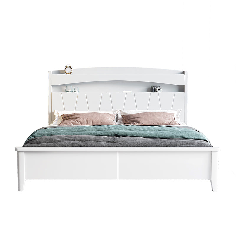 Modern Wood Bed Bookcase Included Standard Bed with Headboard